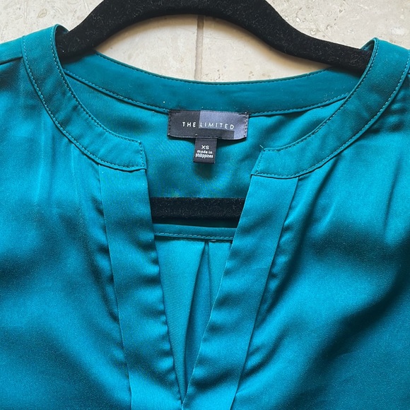 Peacock Teal Long Sleeve Blouse Top The Limited Size XS Extra Small - Picture 2 of 5